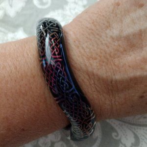 Blown Glass Celtic Knot Cuff Bracelet